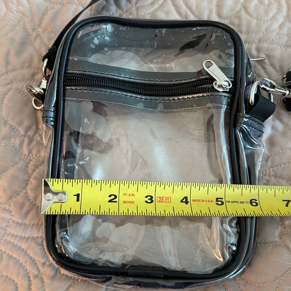 Clear Crossbody Concert Bag with Black Strap - Picture 3 of 4